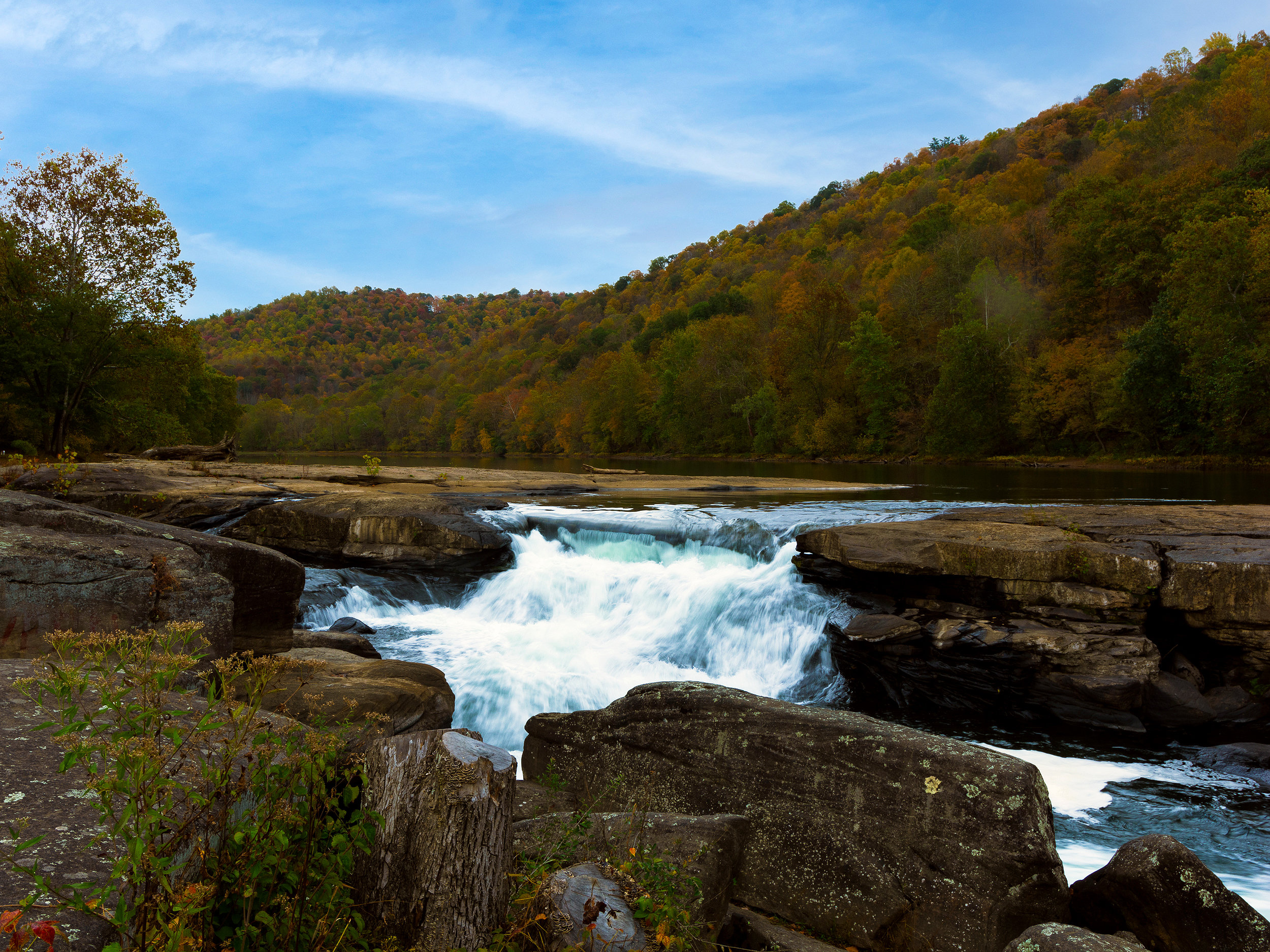 West Virginia countryside waterfall