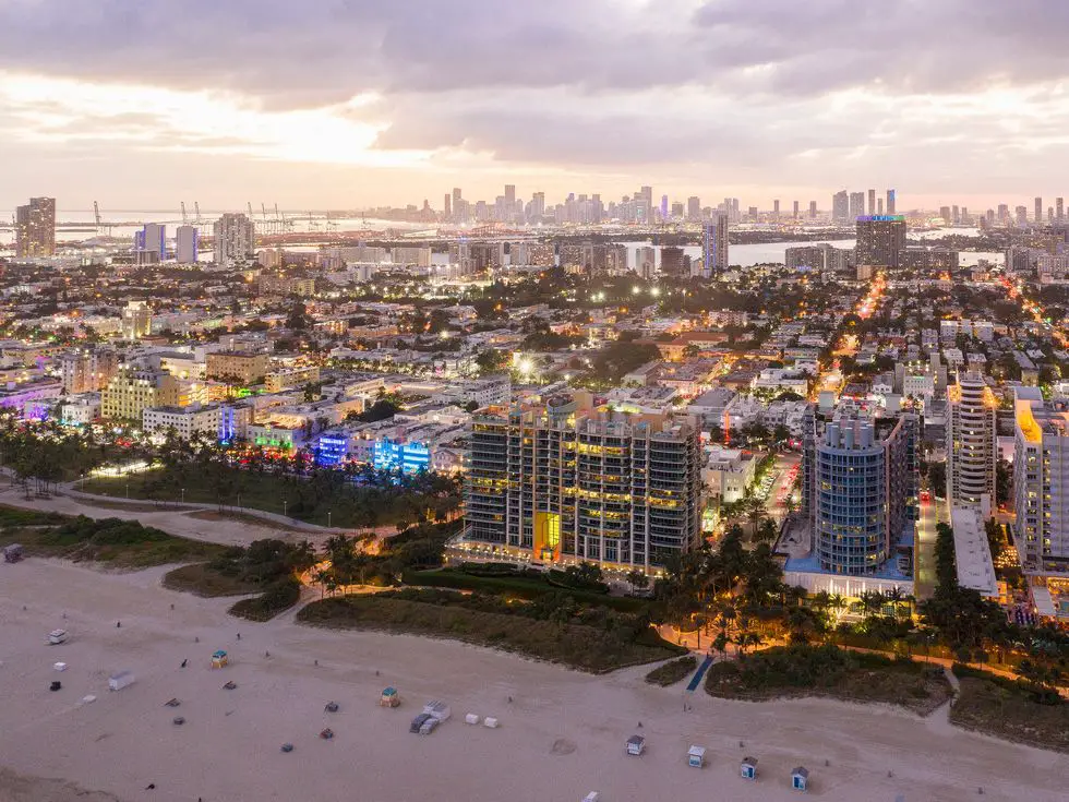 Aerial view of Miami Beach.