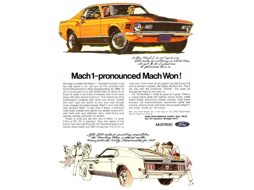 Mustang Mach 1 Advertising