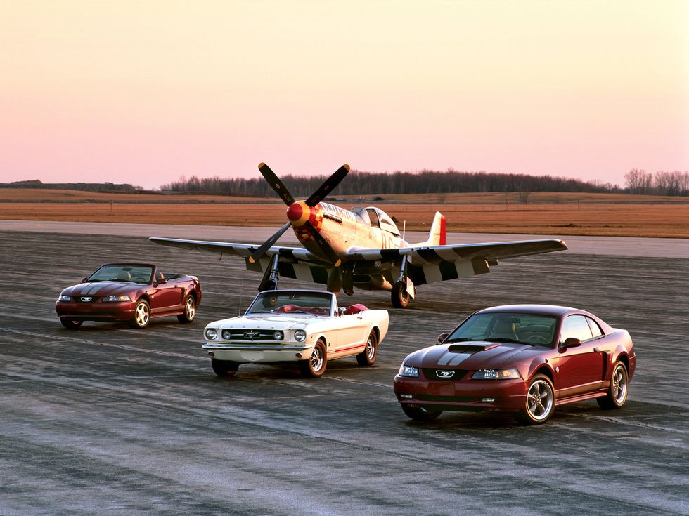 2004 and 1965 Mustang with P-51
