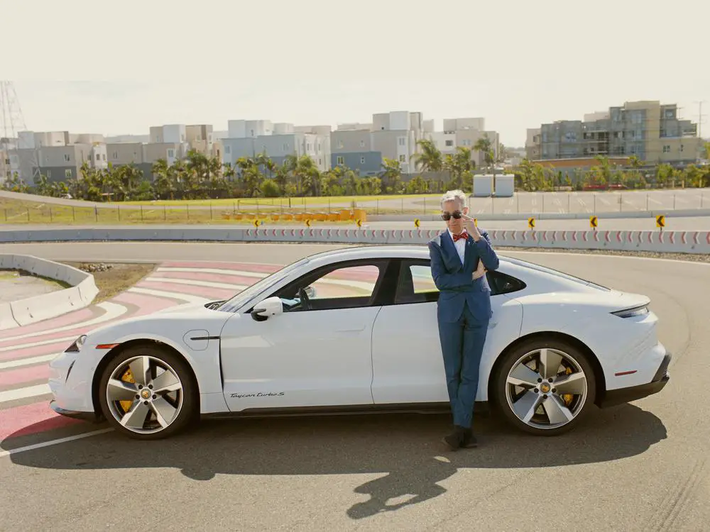 Bill Nye, known for his science expertise, breaks down the tech of the Porsche Taycan in a new miniseries.