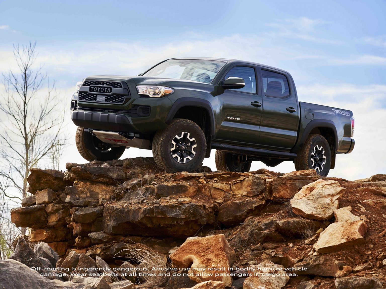 A new lift kit adds inches of ground clearance to the Tacoma.
