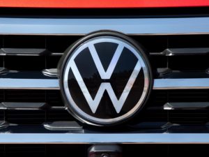 The Volkswagen Atlas Cross wears the new VW badge.
