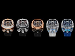 The new timepieces merge the aesthetics of a Bugatti car with the brash design of Jacob & Co.