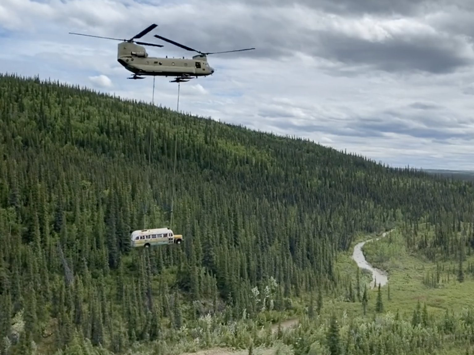 The Alaska Army National Guard removed "Bus 142" from the wilderness this week.