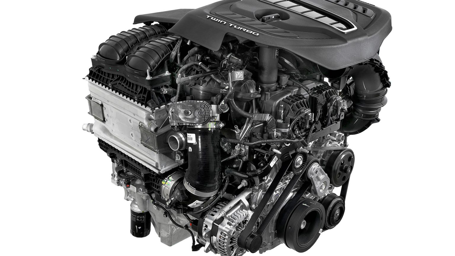 The 3.0-liter twin-turbo engine delivers big power numbers.