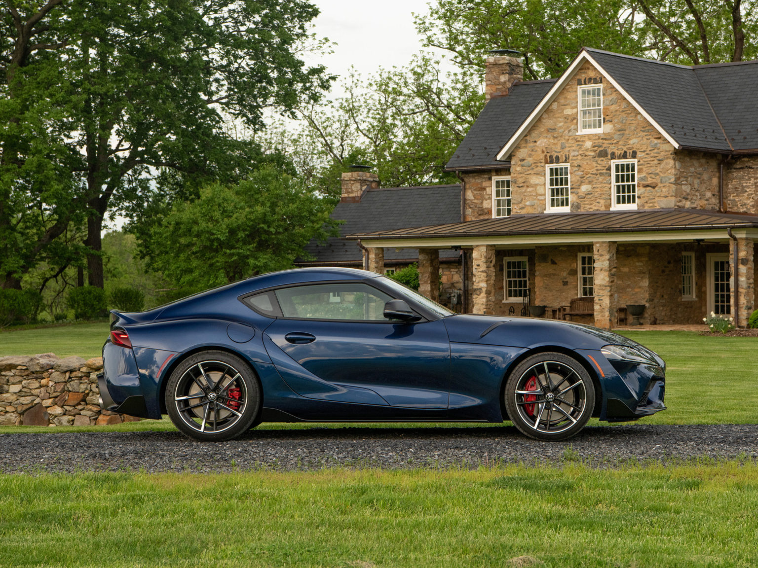 The 2020 Toyota GR Supra is a sleek beast from the side.