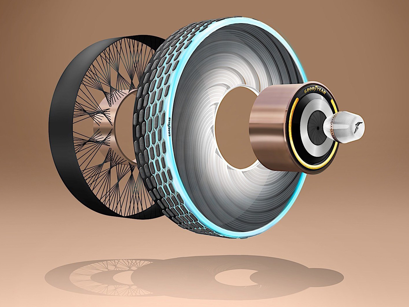 Goodyear has created a new tire concept that retreads from the inside.