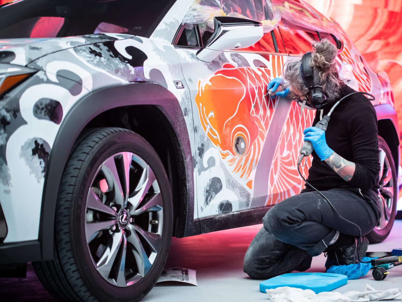 A unique Lexus UX has become the world's first tattooed car.