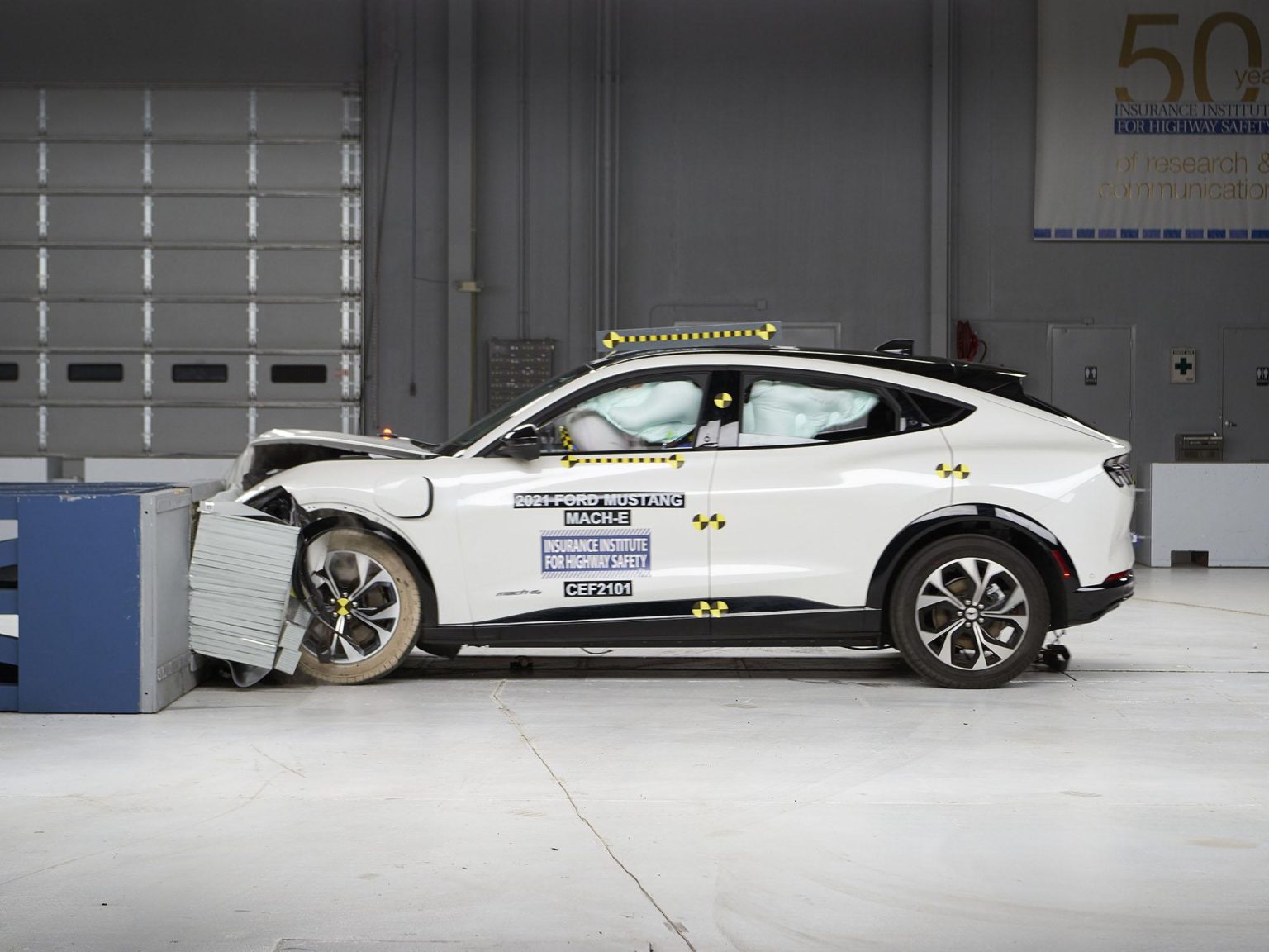 The Ford Mustang Mach-E did not perform as well as the Volvo XC40 Recharge in IIHS testing.