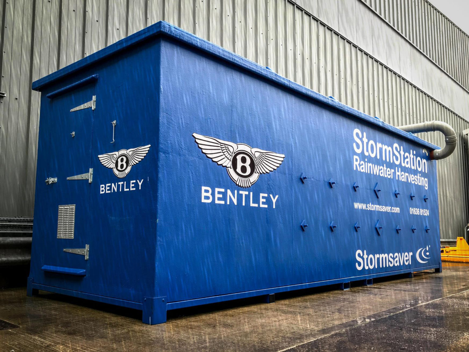 A new rainwater harvesting station was installed at Bentley's headquarters recently.