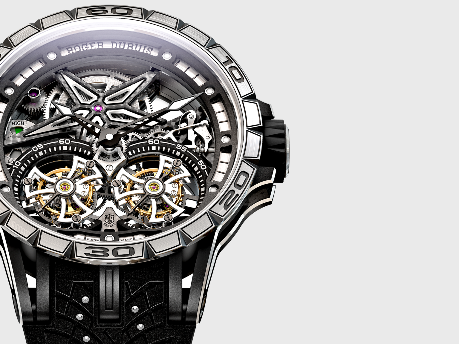 Lamborghini, Roger Dubuis, and Pirelli joined forces in Aspen to launch a new, very exclusive watch.