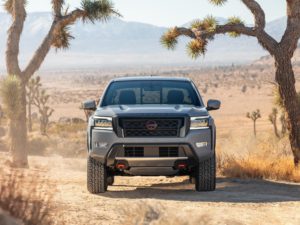 The 2022 Nissan Frontier PRO-4X is the first example of the new model that Nissan showed off today.