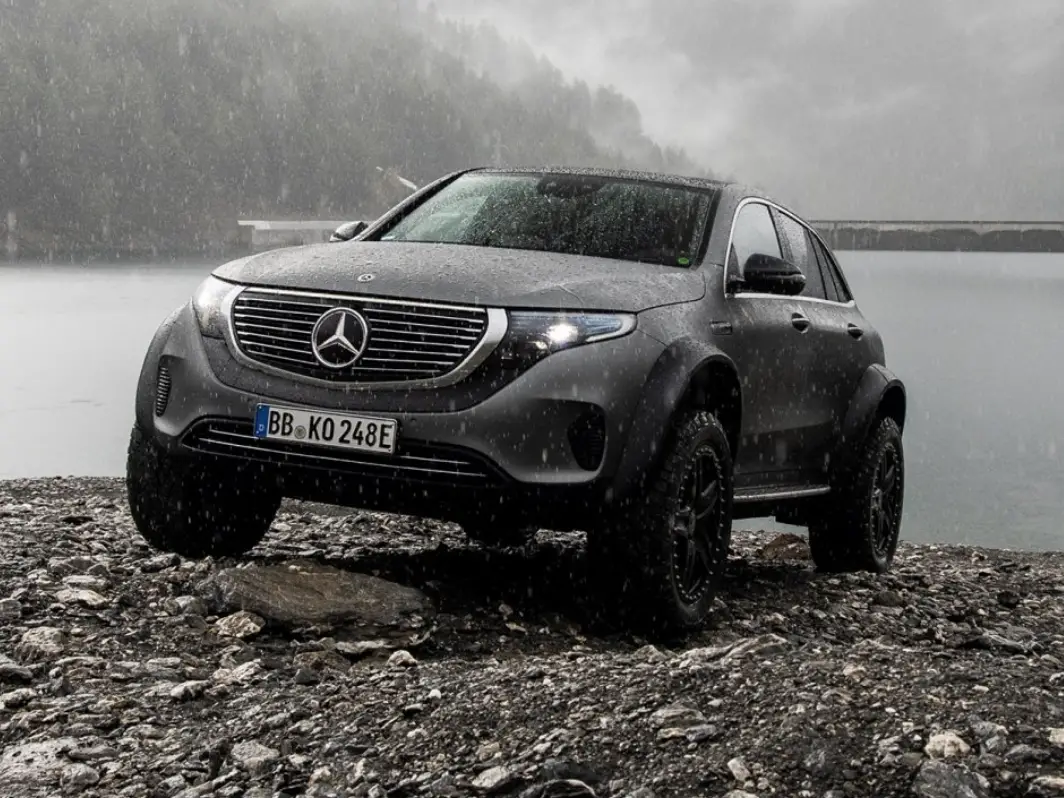 The Mercedes-Benz EQC 4x4² is designed to be an outdoor adventurer.