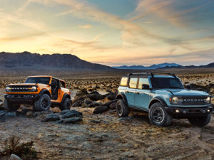 The Ford Bronco two- and four-door SUV have been added to the company’s portfolio for the upcoming model year.