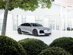The Audi A6 E-Tron concept shows off what future Audi electric cars will look like.