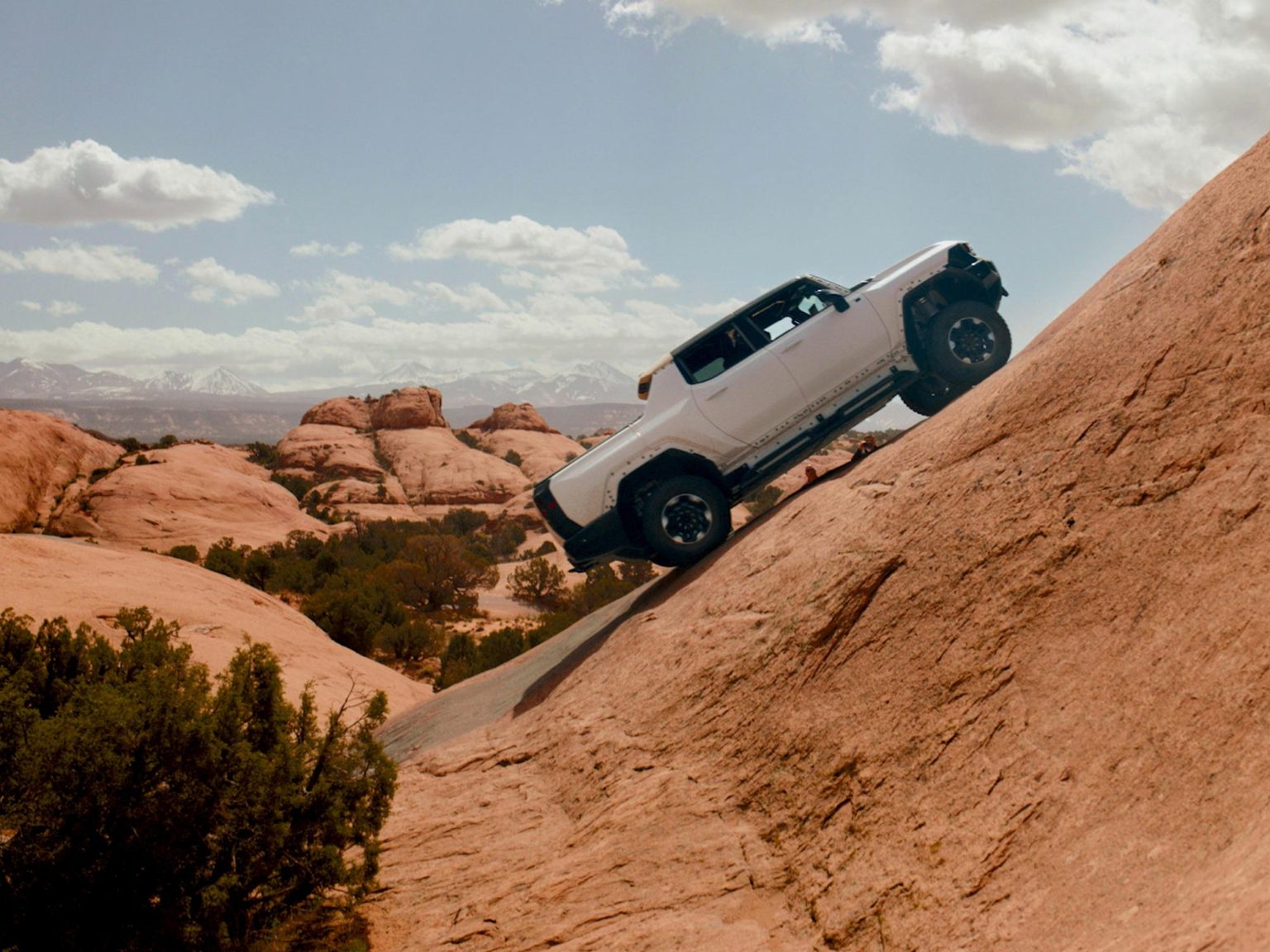 The GMC Hummer EV is in Moab, Utah testing its technology.