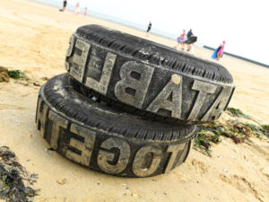 A new accept of the Ford- Royal National Lifeboat Institution partnership puts safety messages in the sand.