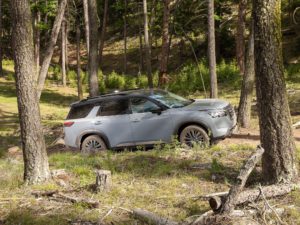 The Nissan Pathfinder is just at home on the trial as it is on the road.