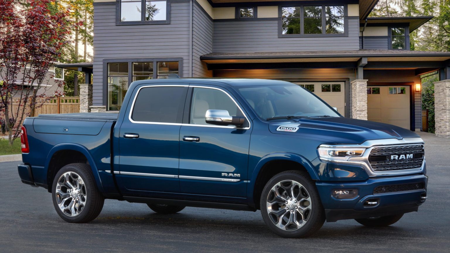 The 2022 Ram 1500 Limited 10th Anniversary Edition gets an exclusive blue paint color.